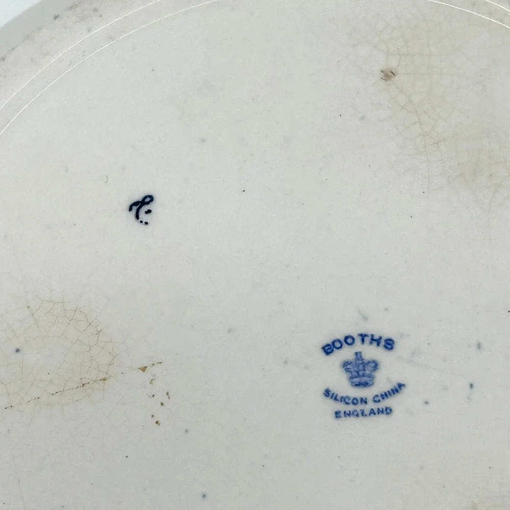 Booths Silicon China Blue Willow Tureen Serving Bowl England Pagoda Pattern
